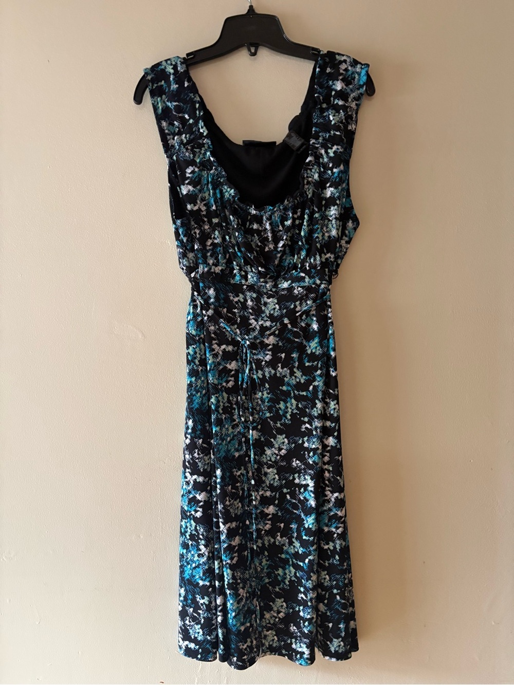 Axcess Liz Claiborne Abstract geometric Floral like Midi Dress, Sz XL. - Picture 5 of 14